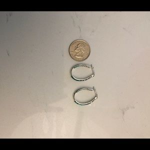 Sterling Silver Crystal Ombre Hoop Earrings